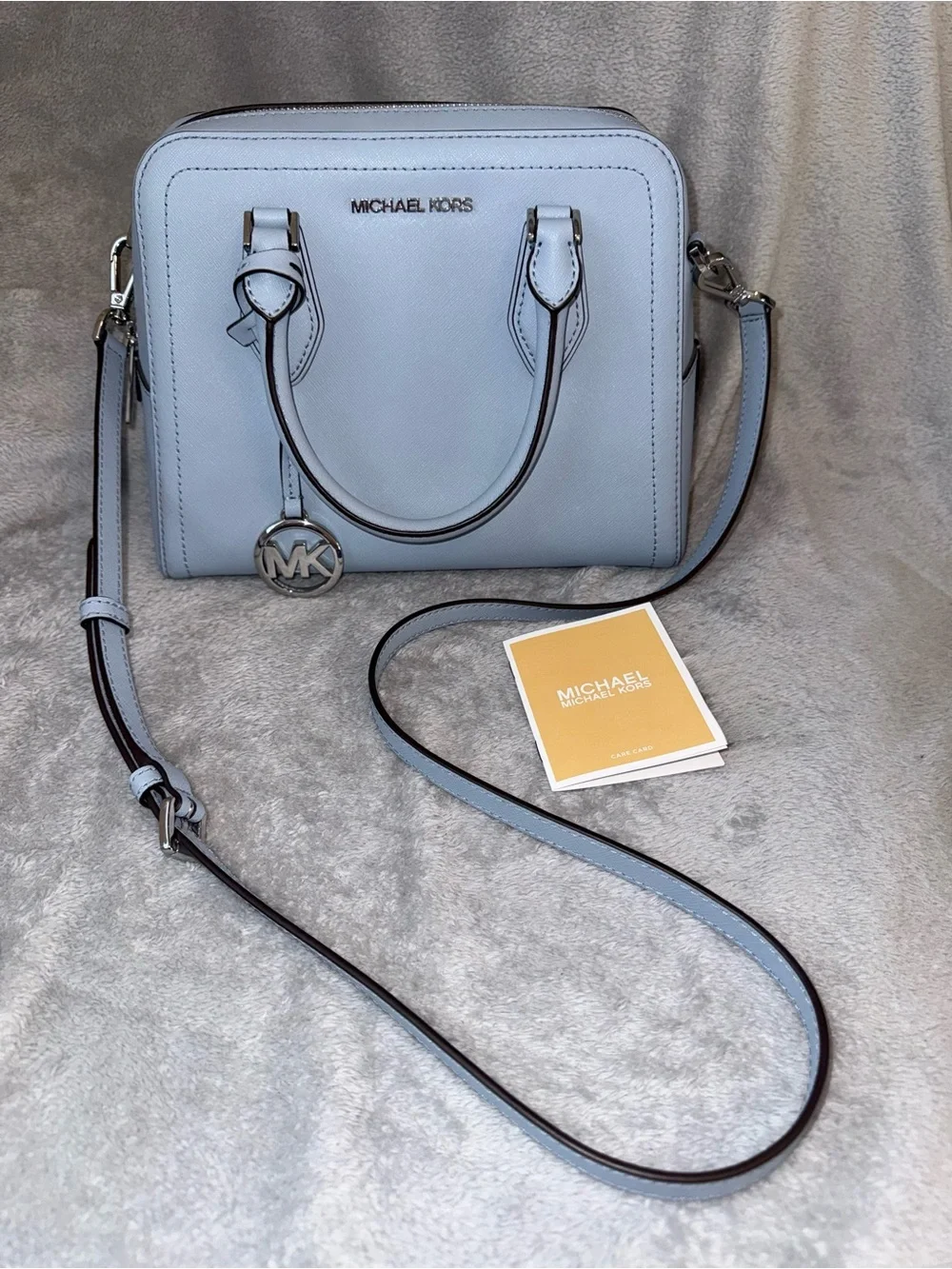Michael Kors Pale Blue Satchel / Crossbody Purse – Like New